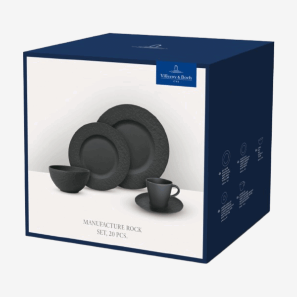 Villeroy & Boch | Manufacture Rock Tableware Set, 20-Piece, Black