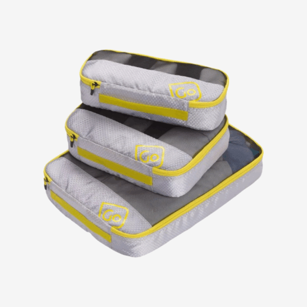 GoTravel | Triple Packing Cubes -pakkauspussit, 3-osainen, keltainen