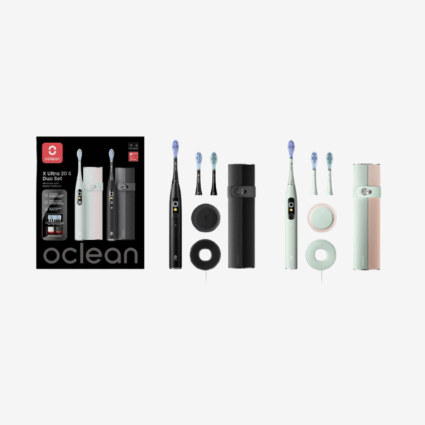 Oclean | X Ultra 20 S Duo Set sähköhammasharjat kahdelle, musta ja vihreä