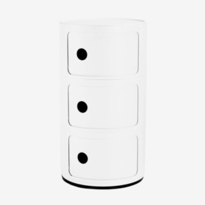 Kartell | Componibili Recycled Storage Unit, 3-Compartment, Matte White